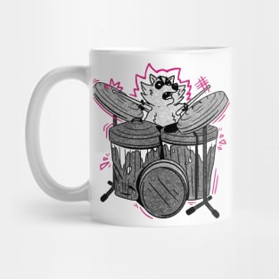 Raccoon Drummer Music Lover Mug